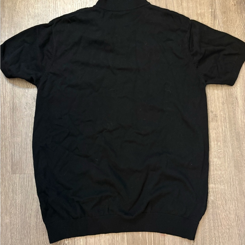 William Rast Black Short-Sleeve Polo Knit Shirt - Picture 2 of 3